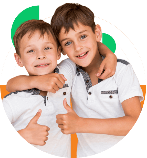 Happy children playing and learning